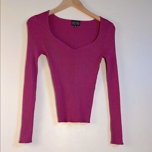 Pink Ribbed Women's Top